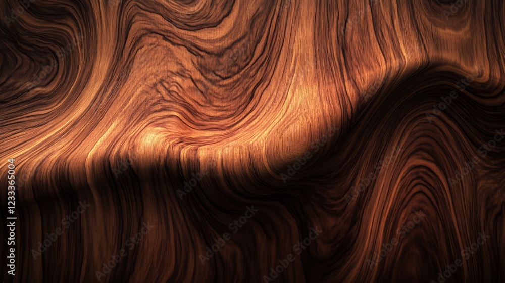 Poster abstract wood grain texture with swirling patterns and dramatic lighting effects creating a three di