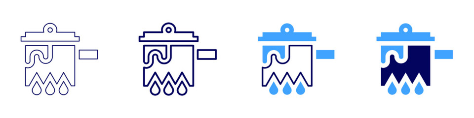 Cooking pot icon in 4 different styles. Thin Line, Line, Bold, and Bold Line. Duotone style. Editable stroke