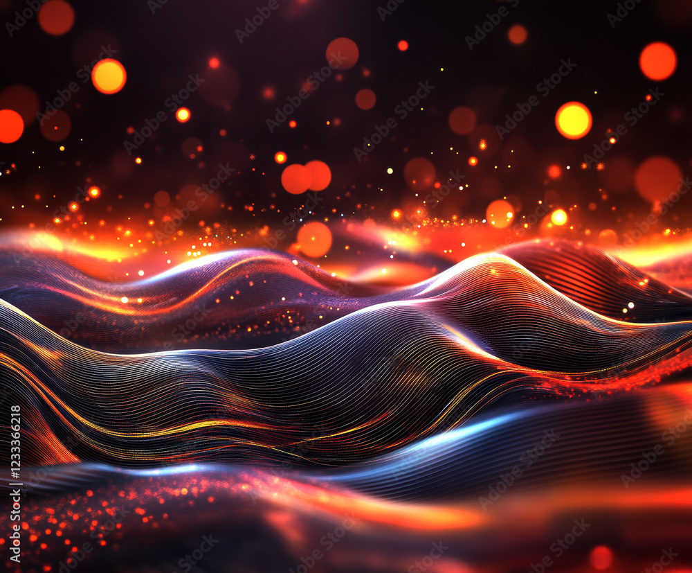 Poster a mesmerizing blend of vibrant colors and flowing patterns creates an abstract landscape of light an