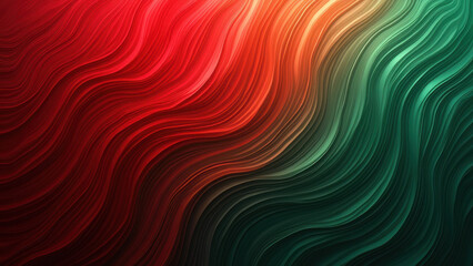 Obraz premium Abstract Red Green Wave Background - Abstract art