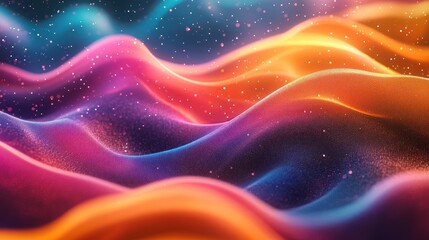 Obraz premium Colorful digital waves flow, cosmic background, abstract art