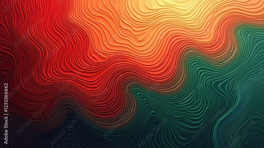 Poster abstract red green wave pattern background - abstract backgrounds