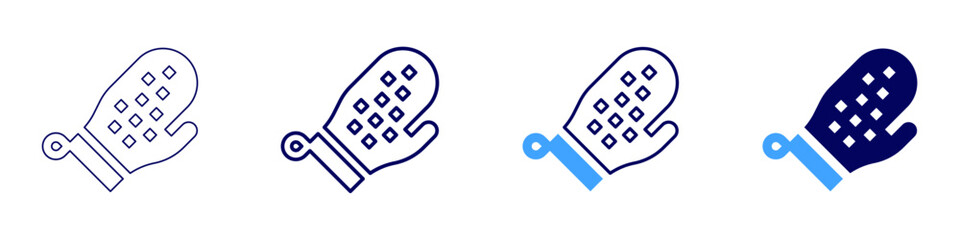 Gloves for cooking icon in 4 different styles. Thin Line, Line, Bold, and Bold Line. Duotone style. Editable stroke