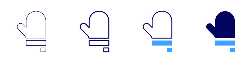 Kitchen gloves icon in 4 different styles. Thin Line, Line, Bold, and Bold Line. Duotone style. Editable stroke