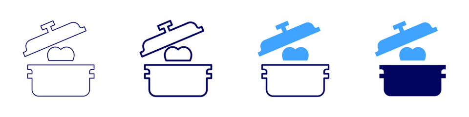 Love pot icon in 4 different styles. Thin Line, Line, Bold, and Bold Line. Duotone style. Editable stroke