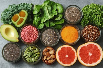 Variety of Healthy Foods Flatlay