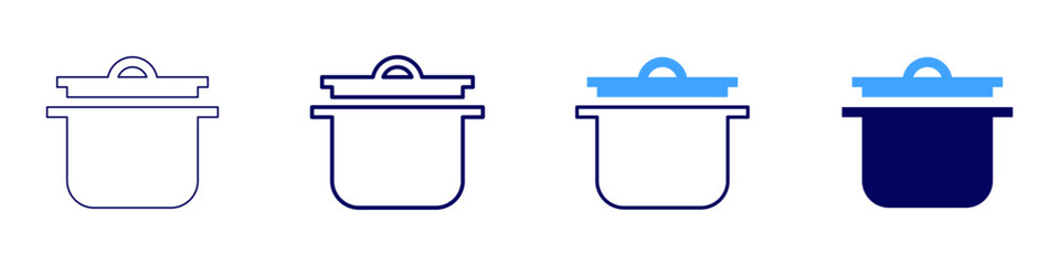 Pot kitchen icon in 4 different styles. Thin Line, Line, Bold, and Bold Line. Duotone style. Editable stroke