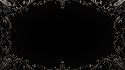 Elegant Black & Silver Ornate Frame - Dark Academia