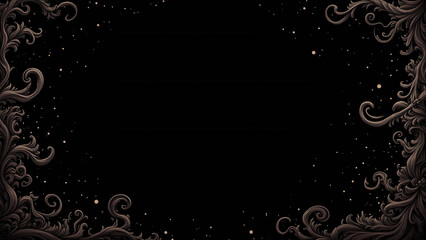 Elegant Dark Floral Frame Border - Dark academia