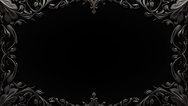 Elegant Black & Silver Ornate Frame - Dark Academia