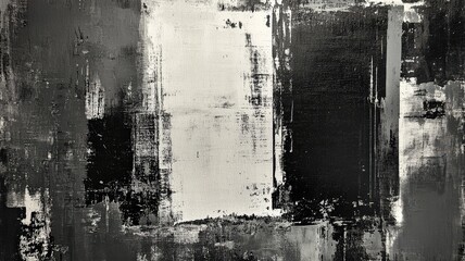 Fototapeta premium Monochrome Abstract Painting with Textured Layers.