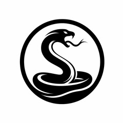 Fototapeta premium Minimalist snake illustration with sinuous curves, highlighting its symbolic transformation