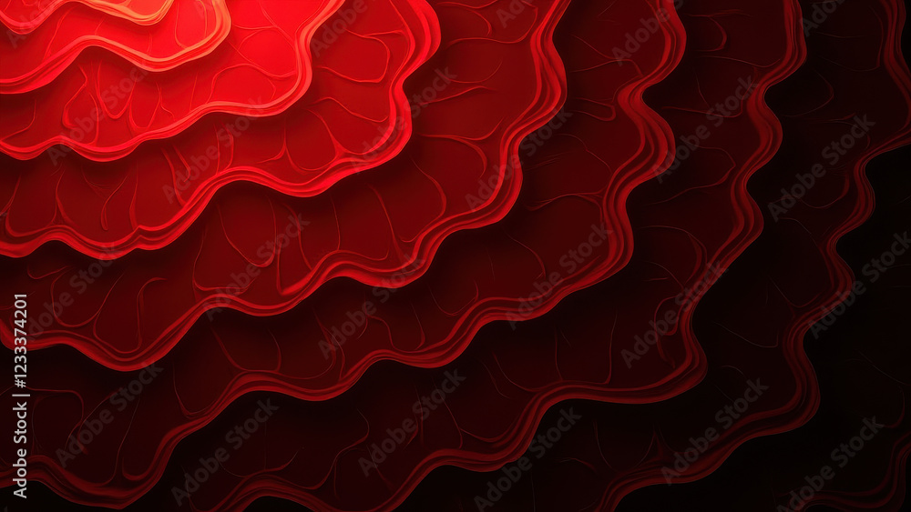 Poster red abstract papercut layers background - abstract art