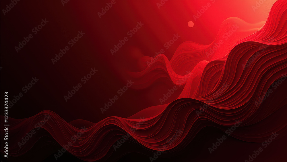 Poster red abstract wave background texture - abstract art