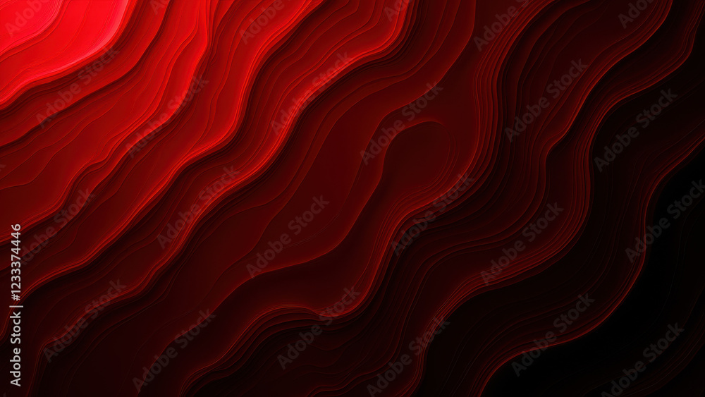 Poster red abstract wave background texture - abstract art