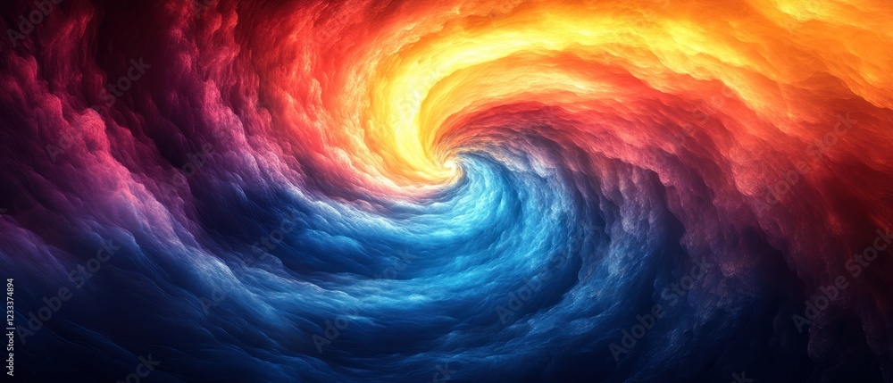 Poster Swirling colorful abstract design with flowing patterns