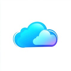 Vector Illustration of a Cloud Icon Symbol on a White Background. Generative AI