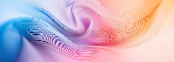 Fototapeta premium An abstract circular design with flowing lines and a soft gradient of colors from blue to pink