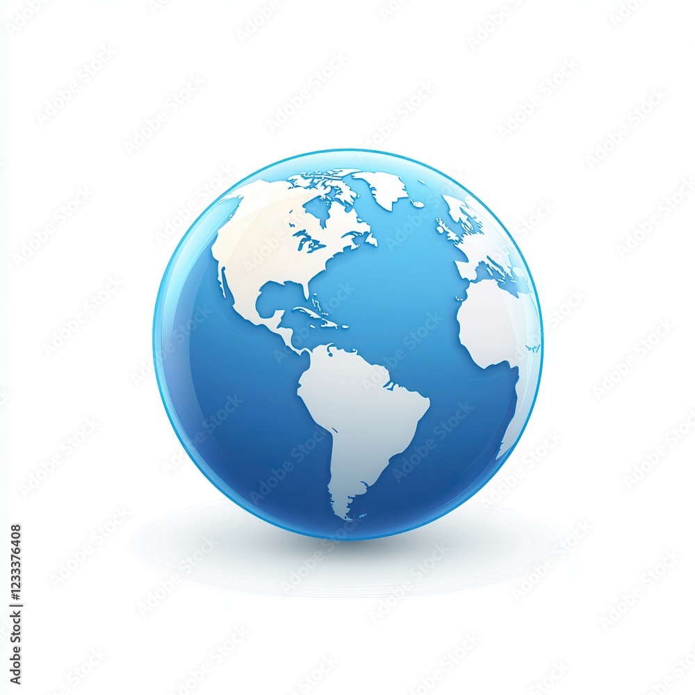 Poster vector globe icon representing earth in a clear and simple design on a white background. generative 