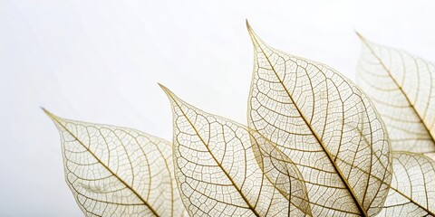Delicate Microscopic Leaves on a White Background, foliage, macro photography,  foliage
