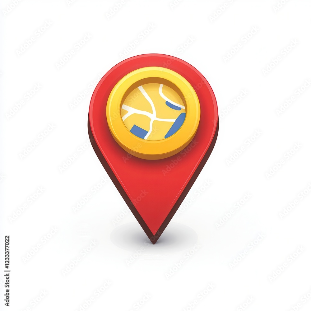 Poster map icon vector illustration representing location navigation and direction. generative ai