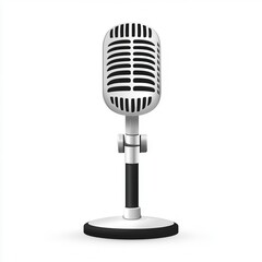 Microphone Icon Vector Illustration for Audio and Music Applications on a Clean Background. Generative AI