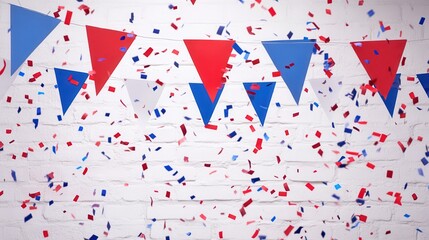 Obraz premium Patriotic Decorations with Bunting and Confetti