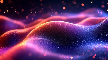 Fototapeta premium Abstract Glittering Waves of Light and Color