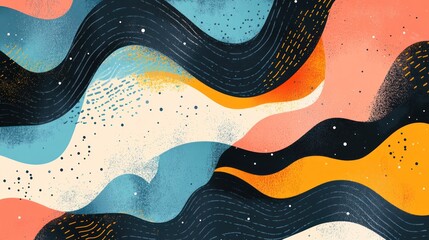 Obraz premium Abstract cosmic waves, digital art, website background