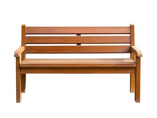 Wooden park bench isolated on white background. (2)