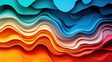 Fototapeta premium Abstract wavy colorful digital art background