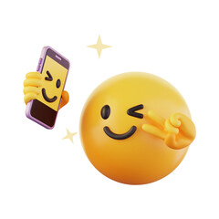 셀카를 찍는 3D 이모지 아이콘