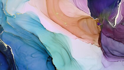 Vibrant Abstraction A Piece of Modern Art Crafted with Alcohol Ink, Showcasing an Explosion of Colors on a Colorful Background Perfect for Wallpaper or Art Decor
