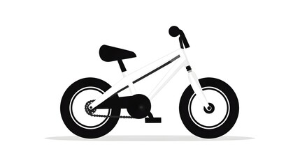 Obraz premium Minimalist Monochrome of a Kid's Bicycle with Clean Lines and Geometric Shapes