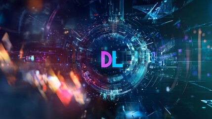 Obraz premium Futuristic Abstract Digital Background with Vibrant Light Effects