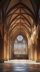 Fototapeta premium Sunlit Gothic Cathedral Chapel