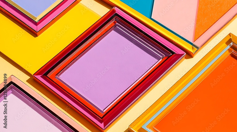 Aufkleber colorful frames overlapping in abstract design