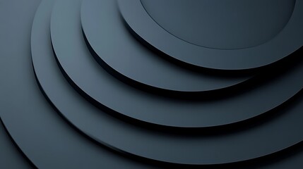 Obraz premium Abstract Dark Grey Concentric Circles Design