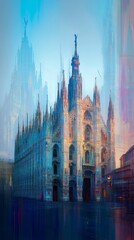 Obraz premium Gothic cathedral in a city square