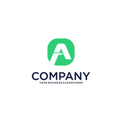 letter a logo design with abstract style