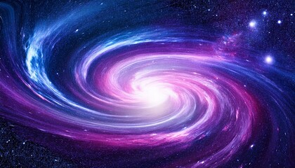 Fototapeta premium Cosmic swirl of purple and blue hues, a mesmerizing galaxy.