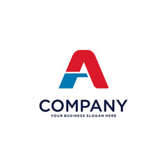 letter a logo design with abstract style