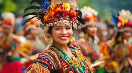 Vibrant Philippine Tribal Headdress and Attire