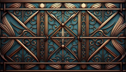 Intricate Texture of a Patterned Steel Gate Under Subtle Winter Lighting, Showcasing Detailed Craftsmanship and Architectural Grace.