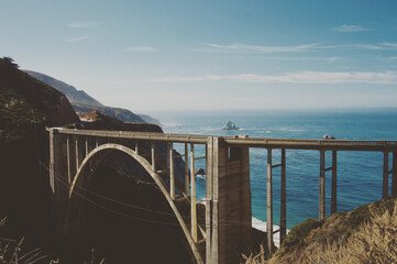 Bixby Bridge and the Ocean Horizon in Big Sur