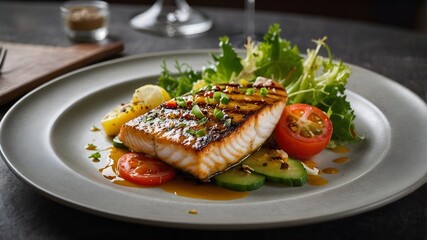 grilled fish with vegetables