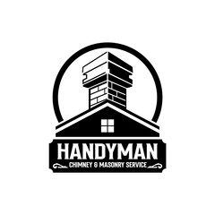 Naklejka premium Construction Renovation Repair Builder Chimney Sweep Masonry Service Logo Template Vector 