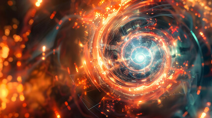 Obraz premium A vibrant, swirling abstract design suggesting energy and motion.