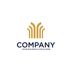 real estate logo design with house and building