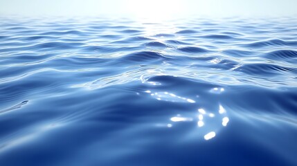 Gently Rolling Ocean Waves Under Sunlight